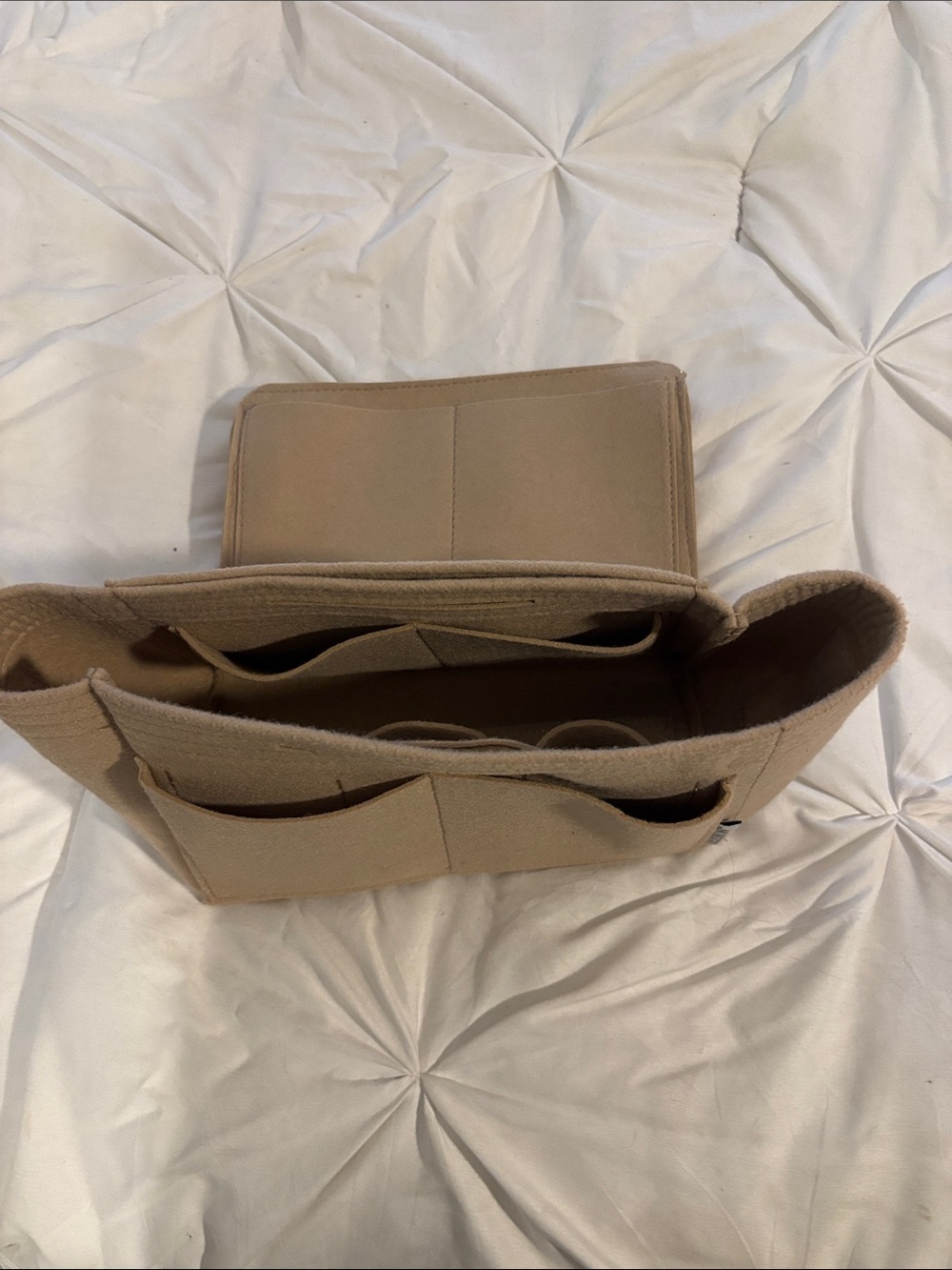 Beige Felt Purse Organizer Insert - Women Bags